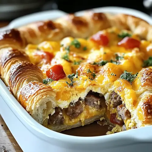 Overnight Croissant Breakfast Casserole